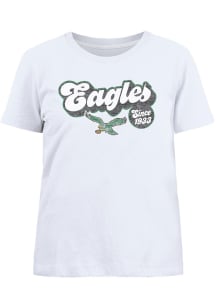 New Era Philadelphia Eagles Womens White Vintage Short Sleeve T-Shirt