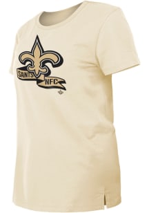 New Era New Orleans Saints Womens Ivory Boxy Short Sleeve T-Shirt