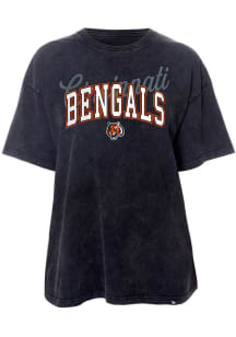 New Era Cincinnati Bengals Womens Black Washed Oversized Short Sleeve T-Shirt