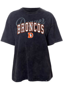 New Era Denver Broncos Womens Black Washed Oversized Short Sleeve T-Shirt