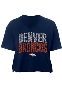 New Era Denver Broncos Womens Navy Blue Gameday Short Sleeve T-Shirt