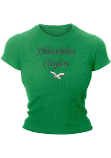 New Era Philadelphia Eagles Womens Kelly Green Babydoll Short Sleeve T-Shirt