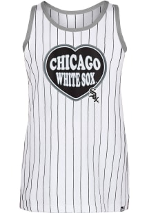 New Era Chicago White Sox Girls White Wordmark Heart Short Sleeve Tank Top