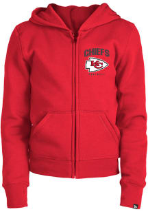 New Era Kansas City Chiefs Girls Red Wordmark Team Logo Long Sleeve Full Zip Jacket