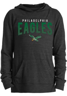 New Era Philadelphia Eagles Girls Black Wordmark Logo Long Sleeve Hooded Sweatshirt