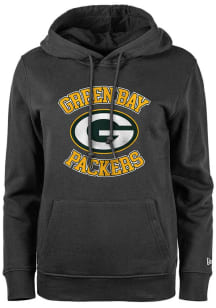 New Era Green Bay Packers Womens Black Field Goal Hooded Sweatshirt