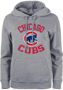 New Era Chicago Cubs Womens Grey Pullover Hooded Sweatshirt