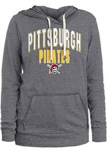 New Era Pittsburgh Pirates Womens Charcoal Biblend Hooded Sweatshirt