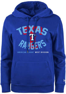 New Era Texas Rangers Womens Blue Fleece Hooded Sweatshirt