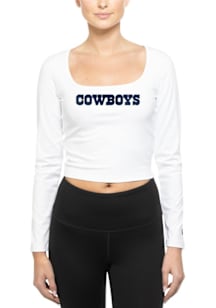 New Era Dallas Cowboys Womens White Leisure LS Tee