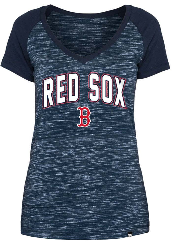 T-shirt Femme Boston Red Sox - Majestic MLB - Bleu Marine, Taille XL, Col V (Neuf)
