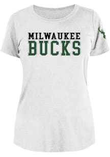 New Era Milwaukee Bucks Womens White Baby Short Sleeve T-Shirt