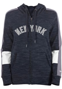 New Era New York Yankees Womens Navy Blue French Terry Long Sleeve Full Zip Jacket