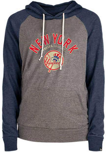 New Era New York Yankees Womens Charcoal Colorblock Hooded Sweatshirt