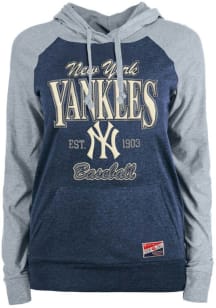New Era New York Yankees Womens Navy Blue Colorblock Hooded Sweatshirt