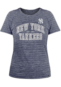 New Era New York Yankees Womens Navy Blue Space Dye Short Sleeve T-Shirt