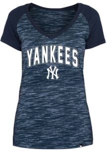 New Era New York Yankees Womens Navy Blue Raglan Short Sleeve T-Shirt