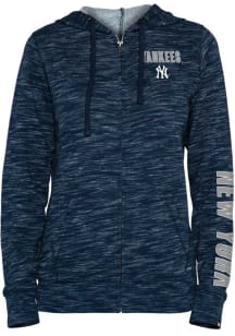 New Era New York Yankees Womens Navy Blue Space Dye Long Sleeve Full Zip Jacket