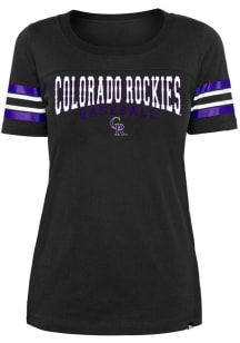 New Era Colorado Rockies Womens Black Brushed Short Sleeve T-Shirt