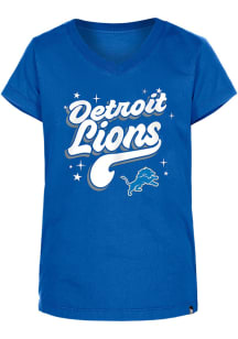 New Era Detroit Lions Girls Blue Enzyme Wash Short Sleeve Tee
