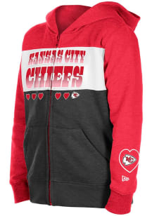 New Era Kansas City Chiefs Girls Red Wordmark Heart Long Sleeve Full Zip Jacket