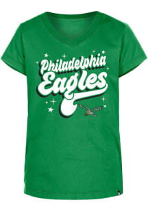 New Era Philadelphia Eagles Girls Kelly Green Enzyme Wash Retro Short Sleeve Tee