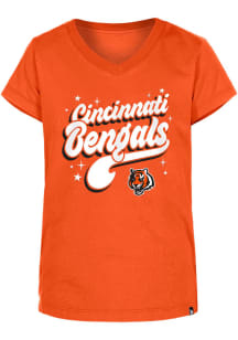 New Era Cincinnati Bengals Girls Orange Enzyme Wash Short Sleeve Tee