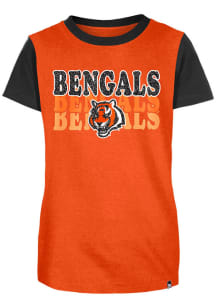 New Era Cincinnati Bengals Girls Orange Multi Wordmark Short Sleeve Fashion T-Shirt