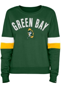 New Era Green Bay Packers Womens Green Contrast Crew Sweatshirt
