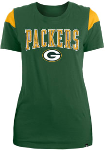 New Era Green Bay Packers Womens Green Athletic Brushed Short Sleeve T-Shirt