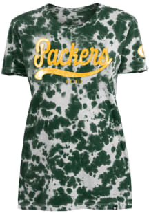 New Era Green Bay Packers Womens Green Tie Dye Short Sleeve T-Shirt