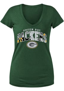 New Era Green Bay Packers Womens Green Blotter Short Sleeve T-Shirt