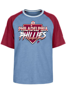 New Era Philadelphia Phillies Youth Light Blue Home Plate Coop Short Sleeve Fashion T-Shirt
