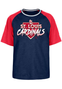 New Era St Louis Cardinals Youth Navy Blue Home Plate Short Sleeve Fashion T-Shirt