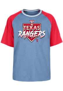 New Era Texas Rangers Youth Light Blue Home Plate Short Sleeve Fashion T-Shirt