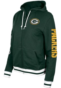 New Era Green Bay Packers Womens Green Patches Long Sleeve Full Zip Jacket