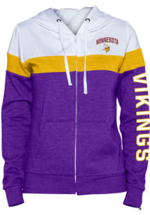 New Era Minnesota Vikings Womens Purple Color Block Long Sleeve Full Zip Jacket