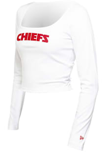 New Era Kansas City Chiefs Womens White Square LS Tee