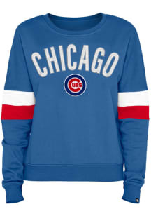 New Era Chicago Cubs Womens Blue Contrast Crew Sweatshirt