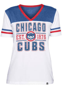 New Era Chicago Cubs Womens White Crossover Short Sleeve T-Shirt
