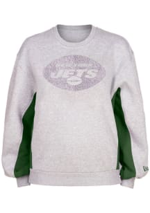 New Era New York Jets Womens Grey Home Run Crew Sweatshirt