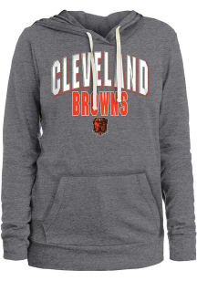 New Era Cleveland Browns Womens Charcoal Biblend Hooded Sweatshirt