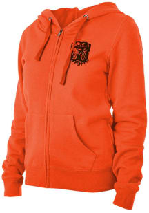 New Era Cleveland Browns Womens Orange Fleece Long Sleeve Full Zip Jacket