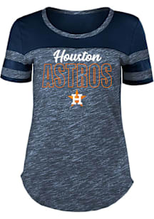 New Era Houston Astros Womens Navy Blue Space Dye Short Sleeve T-Shirt