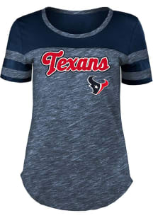 New Era Houston Texans Womens Navy Blue Space Dye Short Sleeve T-Shirt