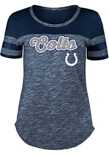New Era Indianapolis Colts Womens Navy Blue Space Dye Short Sleeve T-Shirt