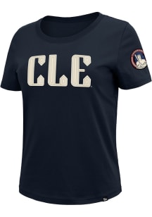 New Era Cleveland Guardians Womens Navy Blue City Connect Short Sleeve T-Shirt