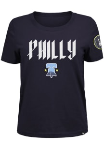 New Era Philadelphia Phillies Womens Navy Blue City Connect Short Sleeve T-Shirt