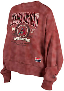 New Era Arizona Diamondbacks Womens Red Washed Crew Sweatshirt