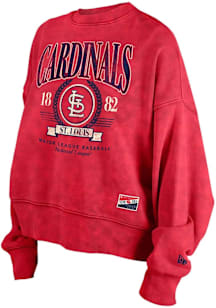New Era St Louis Cardinals Womens Red Washed Crew Sweatshirt